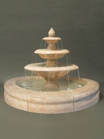 Venetian Fountain with Fiore Pond - Gray - Outdoorartpross
