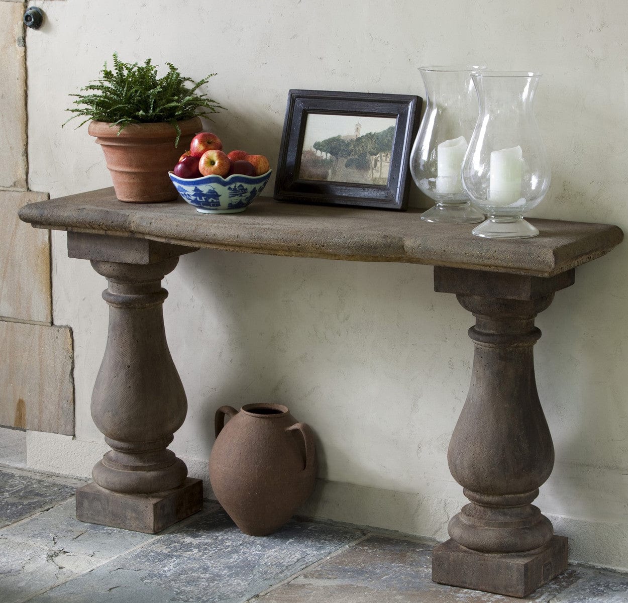 Campania Vicenza Cast Stone Console Table - Outdoorartpross