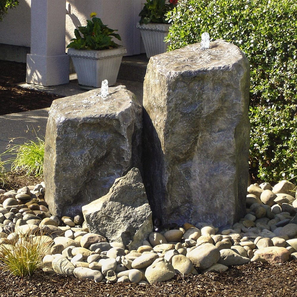 Watershed Tall Double Rock Outdoor Fountain - Outdoorartpross