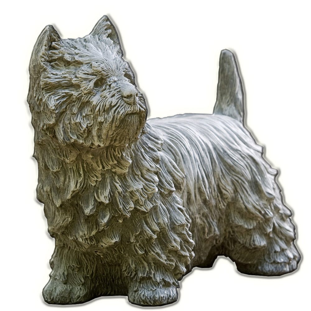 Westie Cast Stone Garden Statue - Outdoorartpross