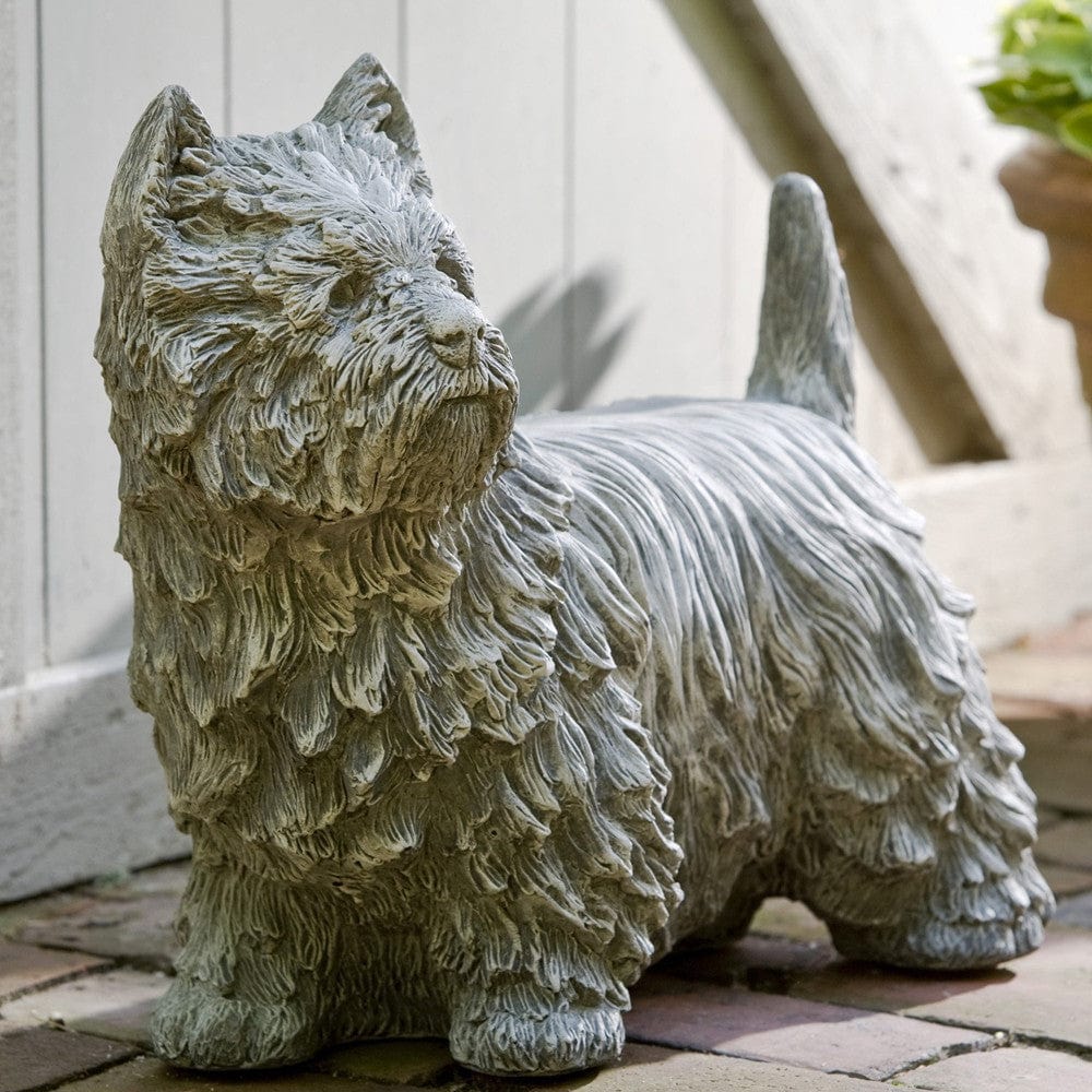 Westie Cast Stone Garden Statue - Outdoorartpross