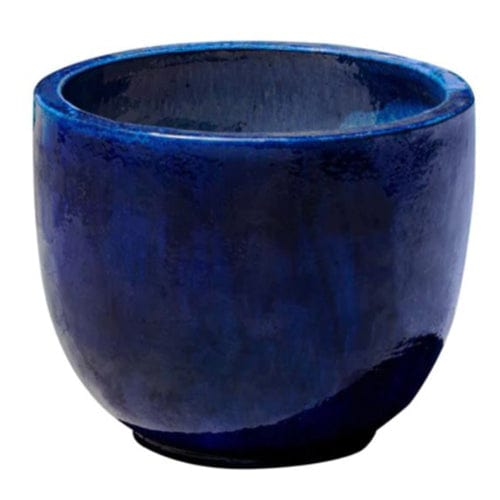 XL Sem Terra Cotta Planter-Riviera Blue Glaze - Outdoorartpross