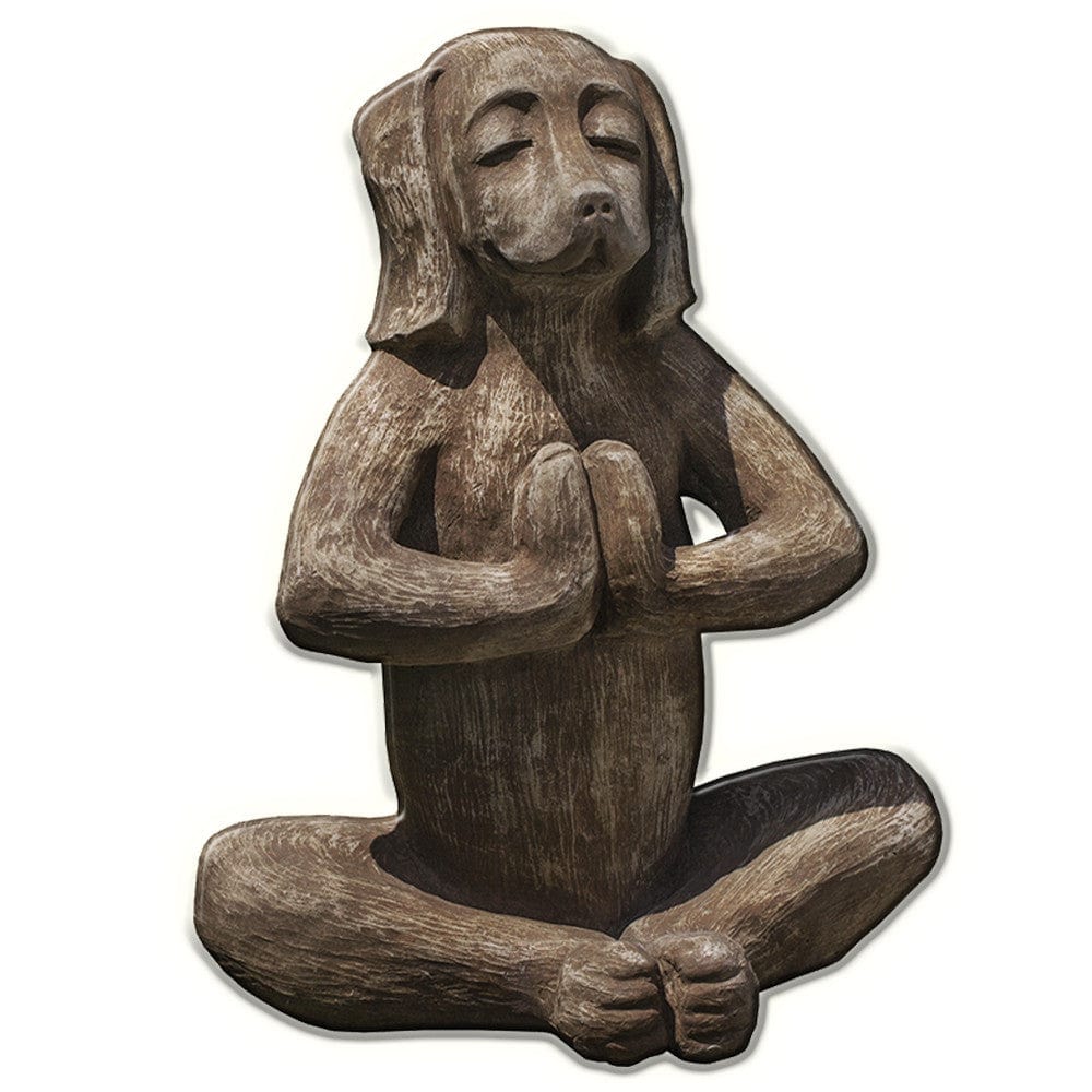 Yoga Dog Cast Stone Garden Statue - Outdoorartpross