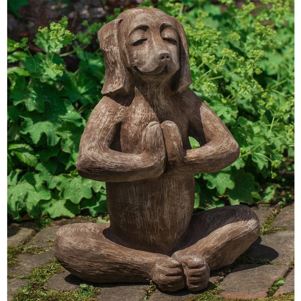 Yoga Dog Cast Stone Garden Statue - Outdoorartpross