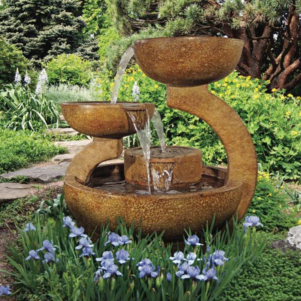 Zen Three Bowl Fountain - Outdoorartpross