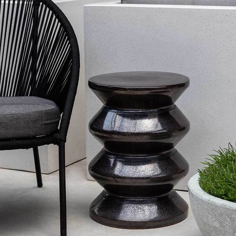 Zigzag Round Garden Seat- Ice Black - Outdoorartpross