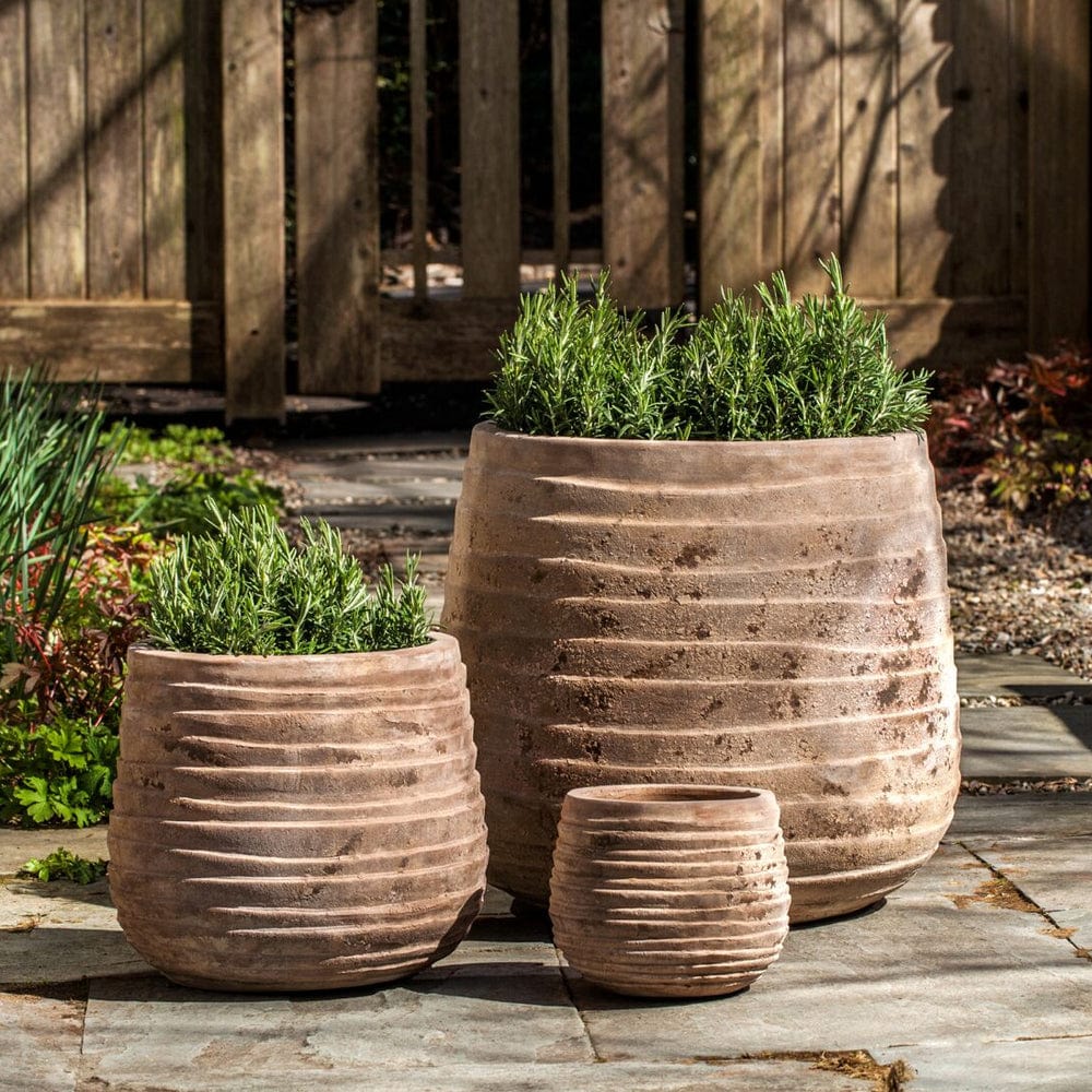Ipanema Planter Set of Three in Antico Terra Cotta - Outdoorartpross