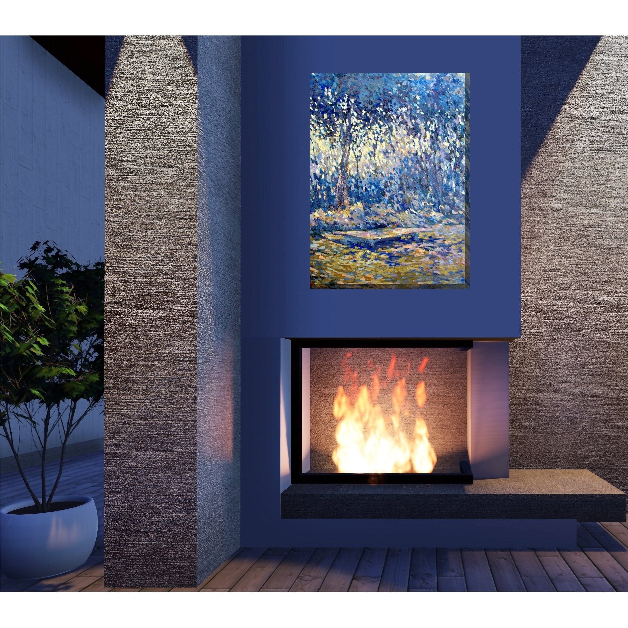 River Blue Outdoor Canvass Art - Outdoorartpross